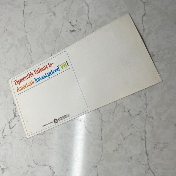 Vintage 1964 Plymouth Valiant V.8 Automobile Dealer & Showroom Sales Brochure - Picture 4 of 5